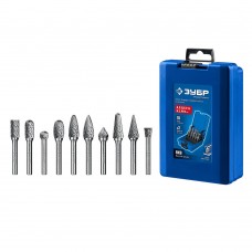 Набор борфрез твердосплавных 10 шт хв-к 6 мм Профессионал ЗУБР 28815-H10