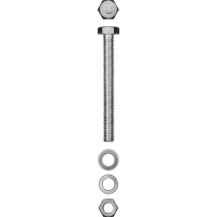 Болт с гайкой и шайбами M8 x 100 мм, цинк, 2 шт ЗУБР DIN 933 303436-08-100