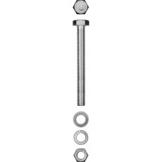 Болт с гайкой и шайбами M8 x 100 мм, цинк, 2 шт ЗУБР DIN 933 303436-08-100