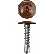 Саморез с пресс-шайбой и сверлом 25 х 4.2 мм, шоколадно-коричневый, 400 шт ЗУБР ПШМ-С 8017 300211-42-025-8017