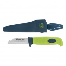 Нож монтажника с чехлом, обрезиненная рукоятка, 190 мм, лезвие 67 мм Сибртех (79012)