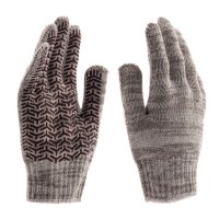 Перчатки трикотажные усиленные, гелевое ПВХ-покрытие, 7 класс, бело-серый меланж Сибртех (68182)