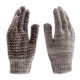 Перчатки трикотажные усиленные, гелевое ПВХ-покрытие, 7 класс, бело-серый меланж Сибртех (68182)
