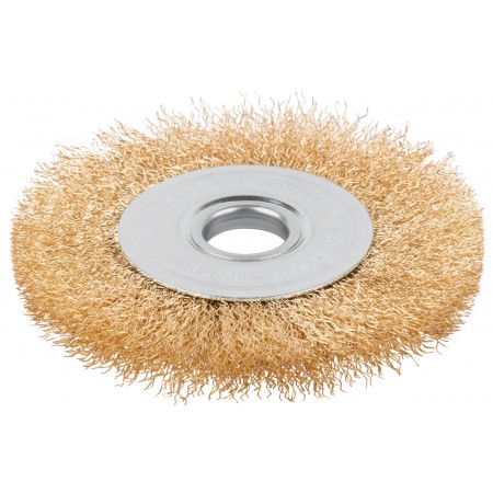 Щетка для УШМ, посадка 22,2 мм, тип Плоская, латун. витая проволока 0,3 мм, 125 мм, блистер, CUTOP Profi (82-904)