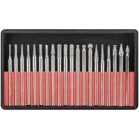 Шарошки, усиленная сталь с алмазным напылением, штифт диам. 3 мм, 20 шт. (36483)