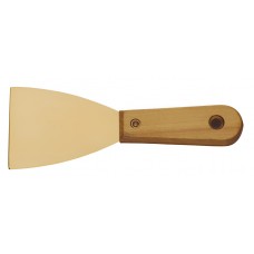 Шпатель малярный широкий 100 мм AlCu ручка деревянная искробезопасный 204E-1004, HORTZ