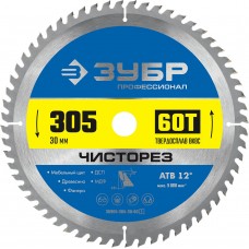 Диск пильный по дереву Чисторез 305 x 30 мм, 60Т ЗУБР Профессионал 36905-305-30-60_z01