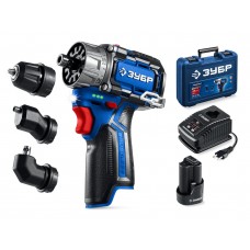 Модульная дрель-шуруповерт 12 В 45 Н·м 1 АКБ тип Т7 2 А·ч BRUSHLESS кейс Профессионал ЗУБР КОМБИ #2 DB-125-21