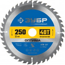 Диск пильный по дереву Оптима, 250 х 32 мм, 40Т ЗУБР Профессионал 36903-250-32-40_z01