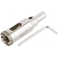 Коронка кольцевая по керамограниту, камню и кафелю алмазная с центровочным сверлом 20х70 мм (16208)