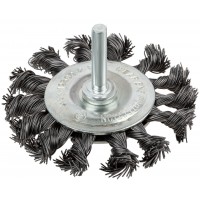 Корщетка дисковая прямая, со шпилькой, стальная витая проволока 75 мм (38473)