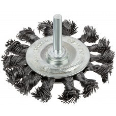 Корщетка дисковая прямая, со шпилькой, стальная витая проволока 75 мм (38473)