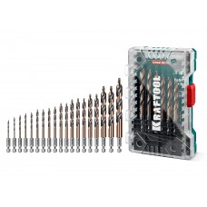 KRAFTOOL STEP POINT, 19 шт, набор сверл по металлу для винтовёртов и шуруповертов IMPACT READY (29653-H19)