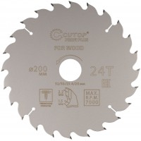 Диск пильный по дереву с тефлоновым покрытием 24Т, CUTOP Profi plus, 200 х 1,5/2,2 х 32/30/25,4/20 мм (75-20024Т)