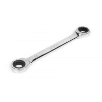 Ключ накидной двусторонний 14х15 мм трещоточный хромирование HORTZ