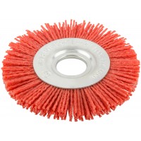 Корщетка-колесо нейлоновая, посадочный диаметр 22,2 мм, Профи 100 мм (38791)