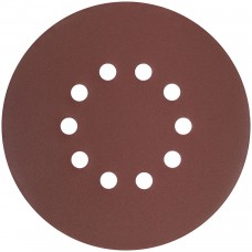 Круги шлифовальные с отверстиями (липучка), алюминий-оксидные, 225 мм, 5 шт. Р 180 (39898)
