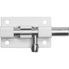 Накладная задвижка для окон и мебели 40 мм цвет белый/цинк ШП-40 БЦ 37751-40