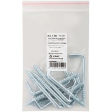 Шуруп-крючок оцинкованный, 8 х 80, 10 шт Фасовка (25230-0)