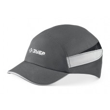 Каскетка защитная серая ударопрочный корпус, укороченный козырёк 55 мм, размер 54-59 см ЗУБР БИНОМ Профессионал 11097