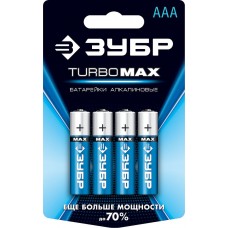 Батарейки алкалиновые TURBO-MAX, AAA x 4, 1.5 В ЗУБР 59203-4C_z01
