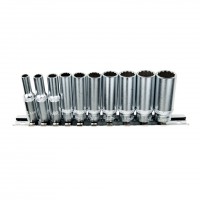 Набор глубоких торцевых головок 12 гр. 5-14 мм 10пр. на линейке 1/4