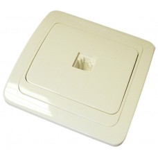 Розетка телефонная, цвет слоновая кость, скрытая установка 