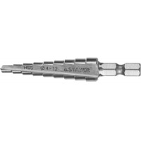 Сверло ступенчатое 4-12 мм, 9 ступеней, сталь HSS STAYER 29660-4-12-9