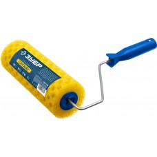 Валик малярный ГОРОШЕК 80 x 230 мм, бюгель 6 мм, структурный поролон, для водоэмульсионных и акриловых красок и эмали ЗУБР 0369-24_z01