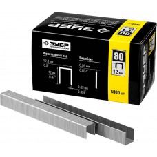 Скобы 12 мм, тип 80 (BeA/Prebena A/Senco AT), калибр 21GA, 5000 шт Профессионал ЗУБР 31880-12