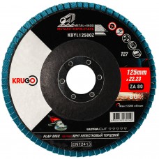 Круг лепестковый торцевой 125 х 22.23 P80 KRUGO Циркониевый (KBYL12580Z)