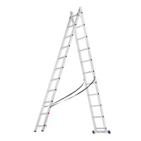 Лестница, 2 х 11 ступеней, алюминиевая, двухсекционная, Сибртех (97911)