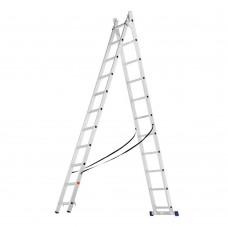 Лестница, 2 х 11 ступеней, алюминиевая, двухсекционная, Сибртех (97911)