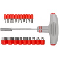 Отвертка Т-образная, 11 CrV бит и 9 головок (56235)