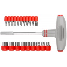 Отвертка Т-образная, 11 CrV бит и 9 головок (56235)