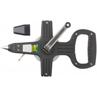 Рулетка геодезическая, стальная лента, черный открытый пластиковый корпус 20 м