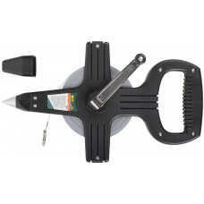 Рулетка геодезическая, стальная лента, черный открытый пластиковый корпус 50 м