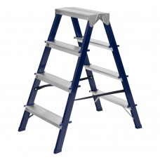 Стремянка двусторонняя 4 ступени, стальная, Сибртех (97934)
