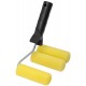 Валик поролоновый желтый с ручкой мини 100 мм + 2 сменных ролика (02831)