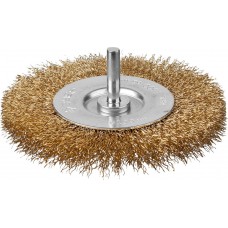Щетка дисковая для дрели 100 мм, витая стальная латунированная проволока 0.3 мм ЗУБР Профессионал 3520-100_z02