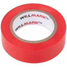 Изолента ПВХ самозатухающая WILLMARK 19 мм х 0,15 мм х 10 м ( красная ) (11014)