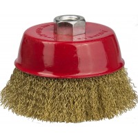 Щетка-крацовка чашечная для УШМ 75 мм, витая стальная латунированная проволока 0.3 мм STAYER Professional 35125-075_z01