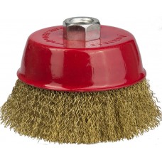 Щетка-крацовка чашечная для УШМ 75 мм, витая стальная латунированная проволока 0.3 мм STAYER Professional 35125-075_z01