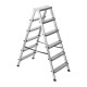 Стремянка двусторонняя 6 ступеней, алюминиевая, Сибртех (97926)