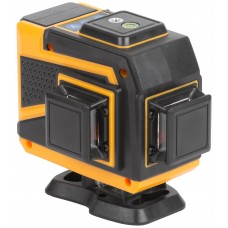 Уровень лазерный самоуспокаивающийся, зеленые лучи, 3 плоскости 360 гр., диапазон 20 м, Li-Ion аккум., 2 уровня яркости, без треноги, платформа для по (18668)