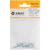 Винт с полуцилиндрич. головкой с полной резьбой оцинков. DIN 7985 6х12 5 шт.(фасовка) (27730-2)