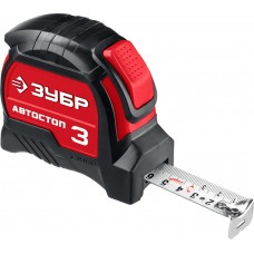 Рулетка 3 м х 16 мм с автостопом ЗУБР Автостоп 34052-03-16