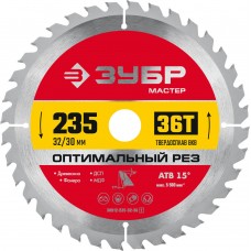 Диск пильный по дереву Оптимальный рез, 235 х 32/30 мм, 36T ЗУБР 36912-235-32-36_z01