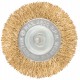 Корщетка, тип колесо, со штифтом, стальная латунированная волнистая проволока 63 мм (38483М)