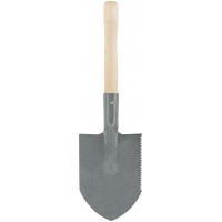 Лопатка туристическая с деревянным черенком 150x215x550 мм (77233)